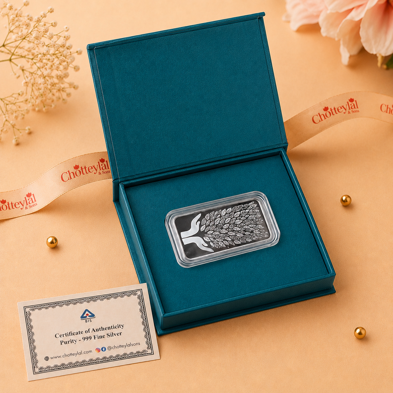 The Auspicious Token - 25g Silver Bar with Happy Diwali Box - Add Logo/Message