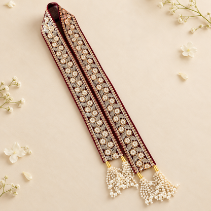 Maroon Floral Milni Mala