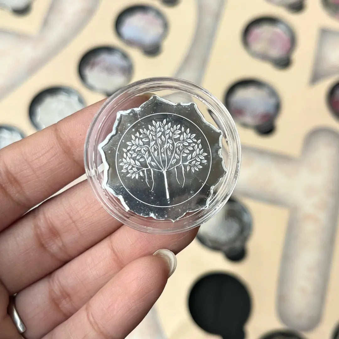 Celebration 25 Coin Box, Banyan Tree Design, Lotus Shape, Set of 25 Coins (2 Gram Each), 999 Purity - Ready To Ship