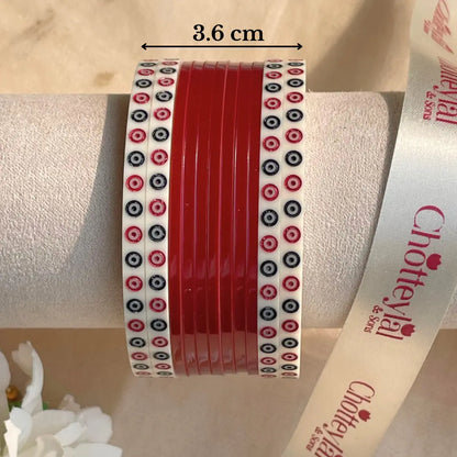 Pure Pearl Classic Heritage Diamond Maroon Chooda Set of 11