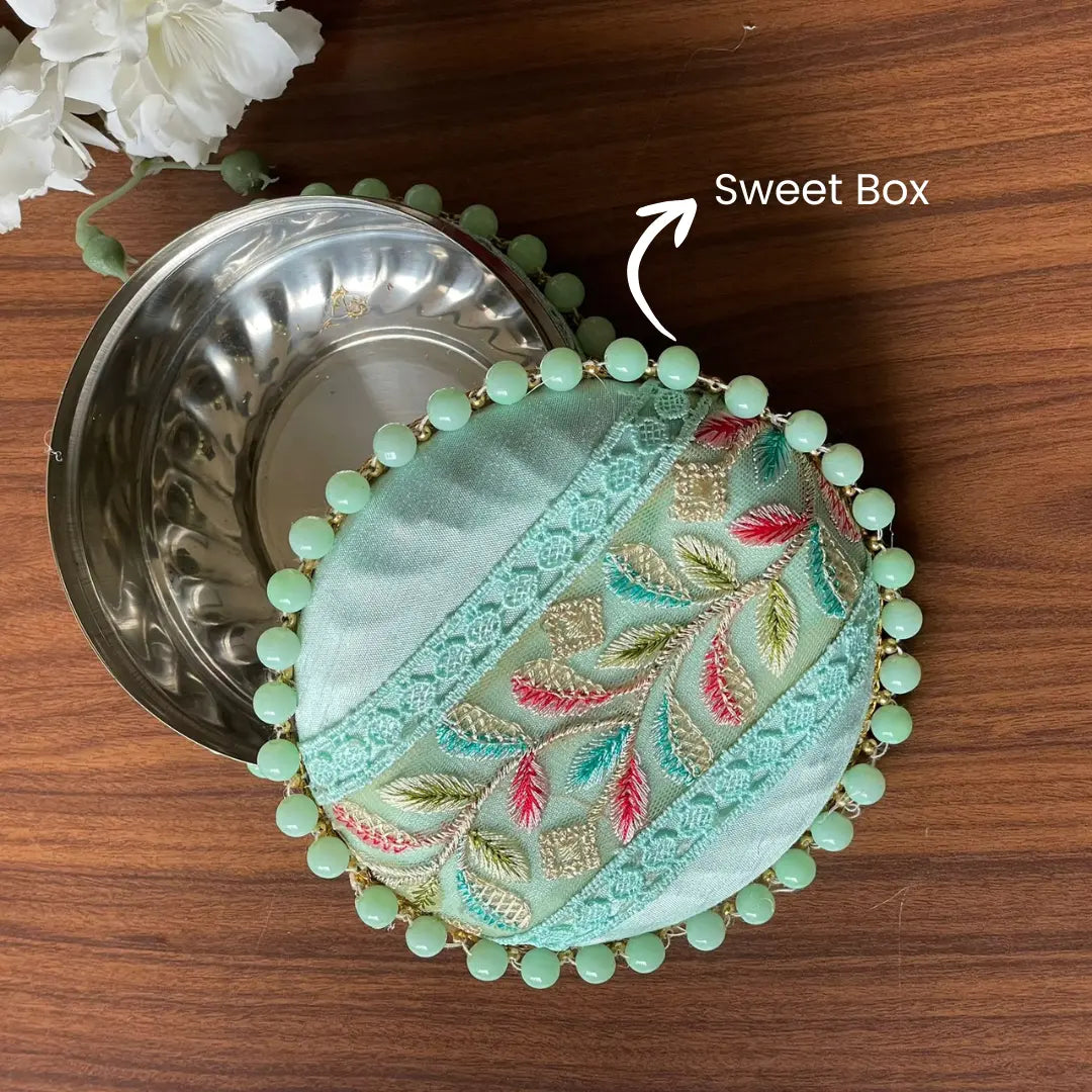 Premium Royal Green Shagun Tray Set