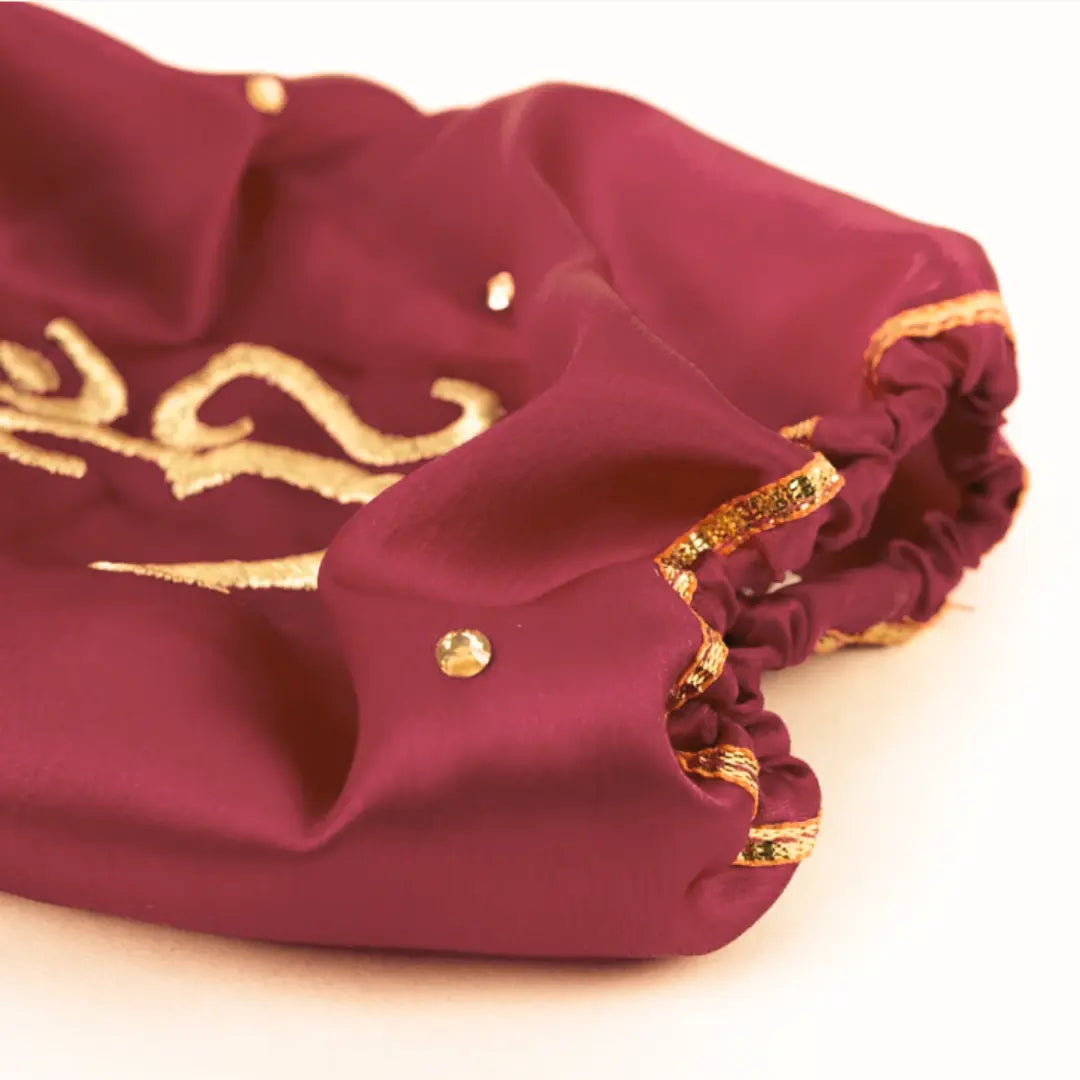 Elegant Om Satin Maroon Chooda Cover | Chotteylal and Sons
