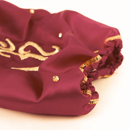 Elegant Om Satin Maroon Chooda Cover | Chotteylal and Sons