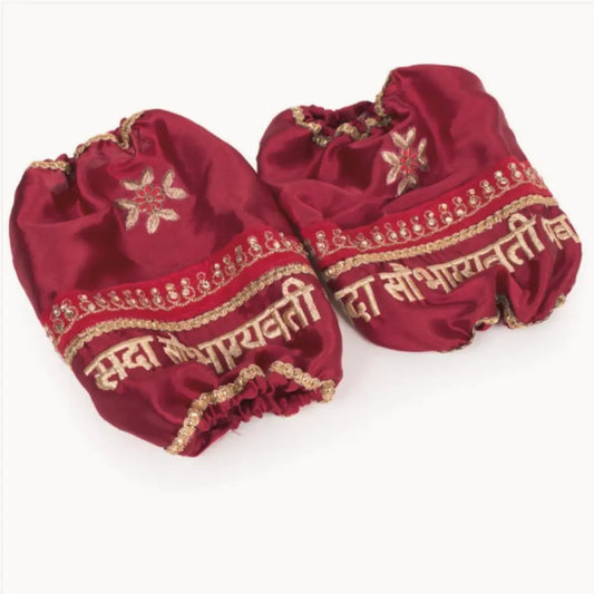 Sada Saubhagyavati Floral Motif Maroon Chooda Cover | Chotteylal and Sons