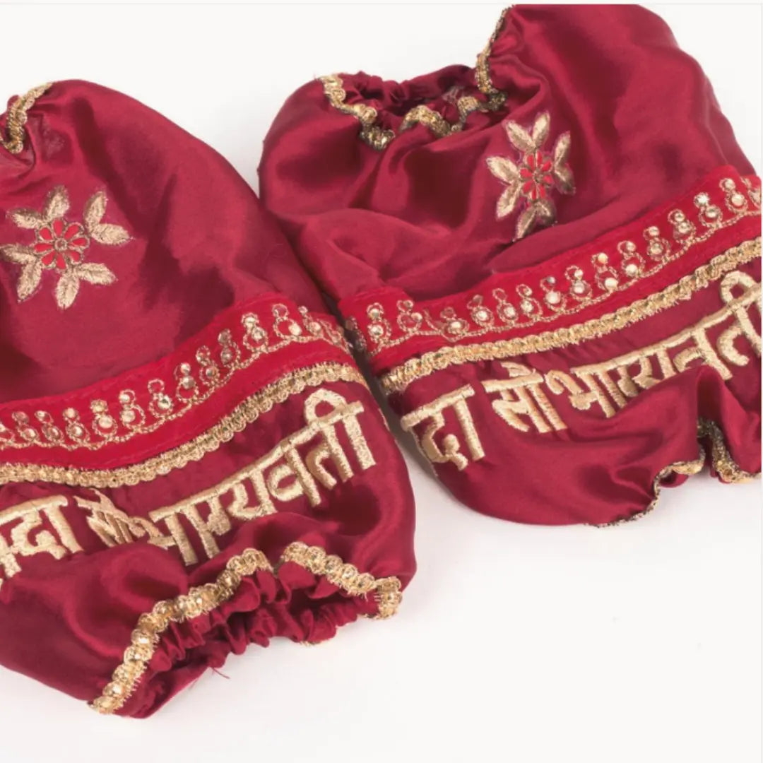 Sada Saubhagyavati Floral Motif Maroon Chooda Cover | Chotteylal and Sons