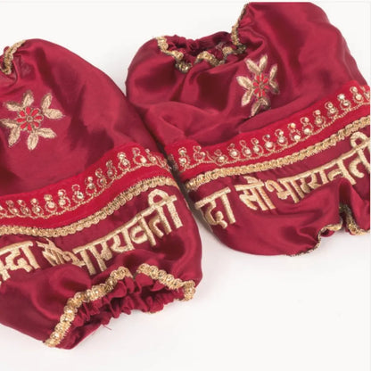 Sada Saubhagyavati Floral Motif Maroon Chooda Cover | Chotteylal and Sons