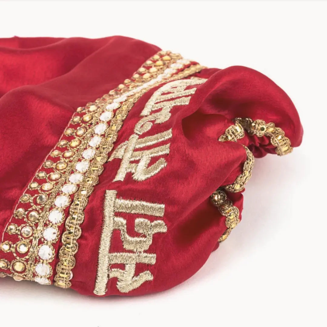 Sada Saubhagyavati Floral Motif Maroon Chooda Cover | Chotteylal and Sons