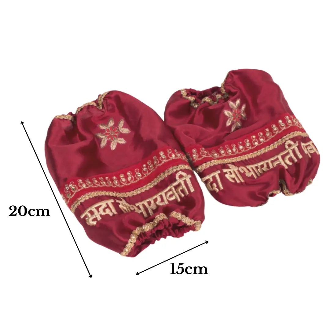 Sada Saubhagyavati Floral Motif Maroon Chooda Cover | Chotteylal and Sons