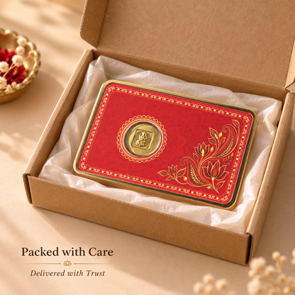 25mg Gold Lakshmi Ji Coin with Designer Gift Card