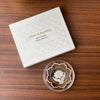 Lotus In Hand Design, Rose Gold Finish, Lotus Shape (50 Grams), 999 Purity Silver Coin - Customizable Packaging