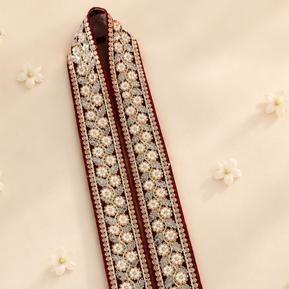 Maroon Floral Milni Mala