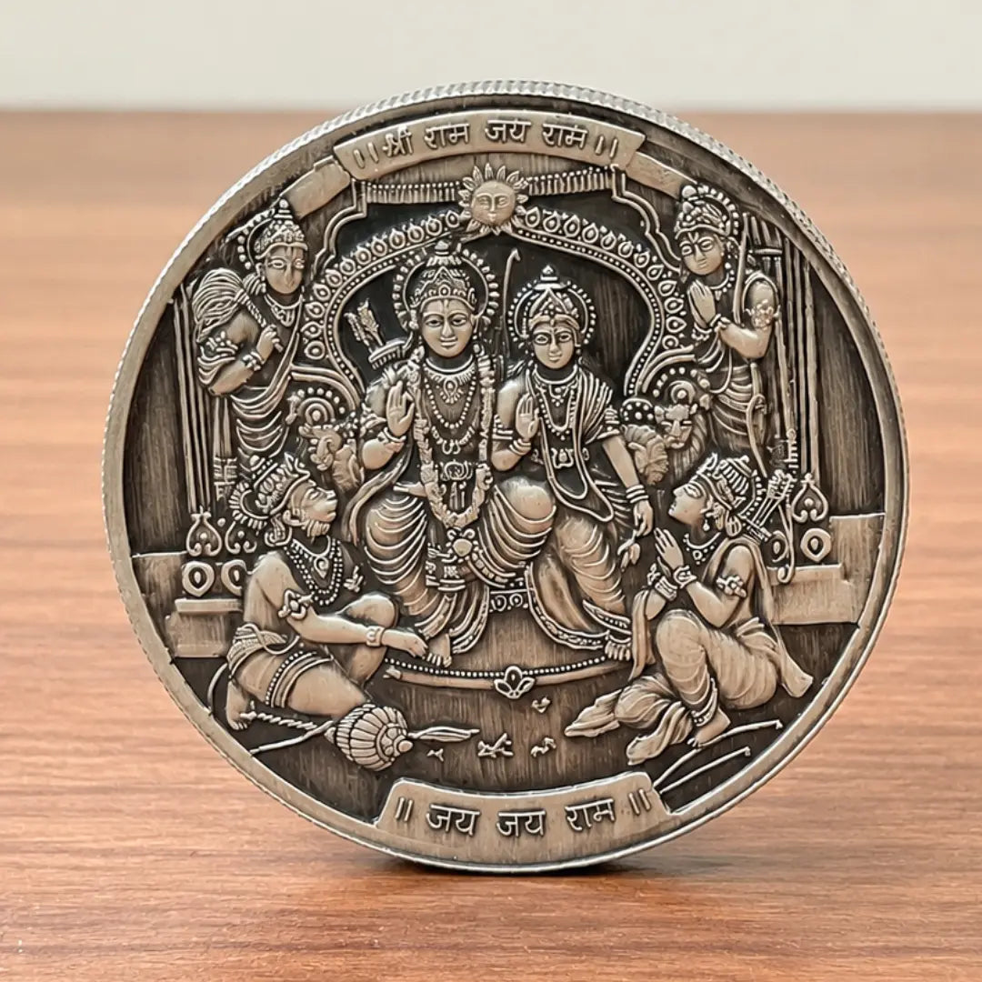 Shri Ram Darbar 3D 50gm Silver Coin Gift Box Set