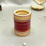 Pure Pearl Golden Bliss Kundan Maroon Chooda