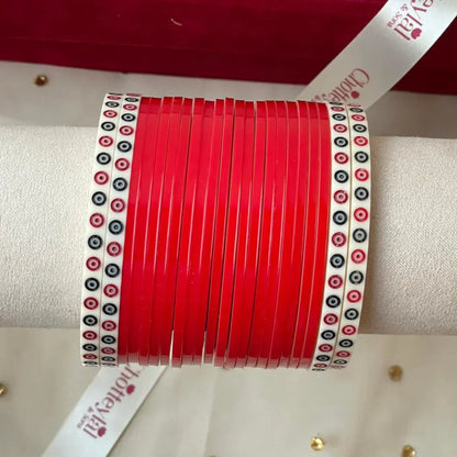 Pure Pearl Classic Red Chooda Set of 21