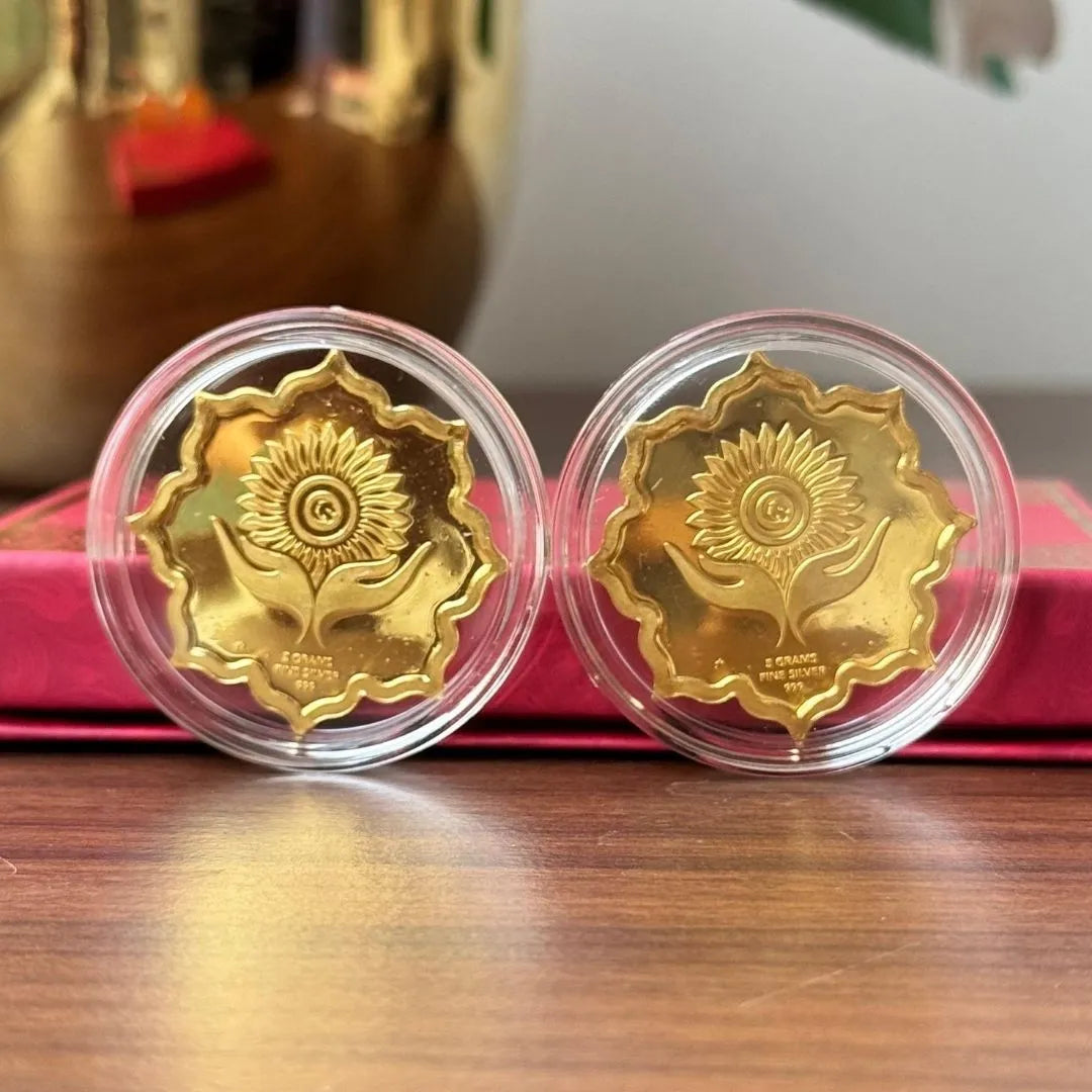 Banyan Tree, Silver, Lotus Shape, 10 gm, 999 Purity Silver Coin - Ready To Ship