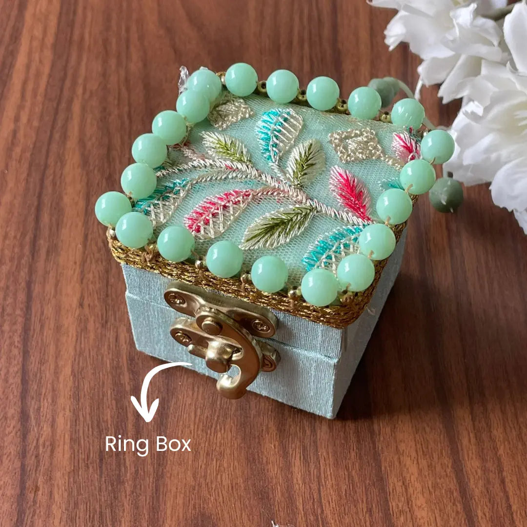 Premium Royal Green Shagun Tray Set