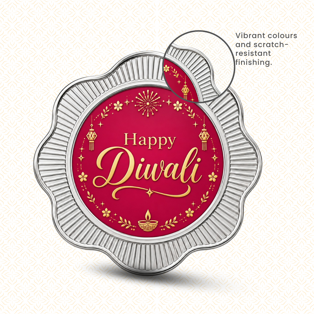 Diwali in Full Bloom - 5g Floral 999 Silver Happy Diwali Coin