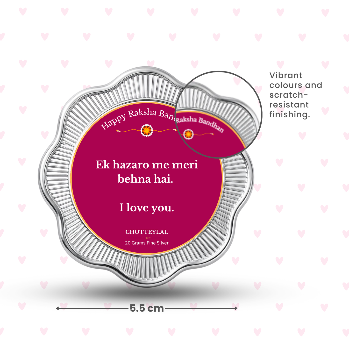 Ek Hazaaron Mein Meri Behna Hai – Personalised Photo Silver Coin Raksha Bandhan Gift for Sister