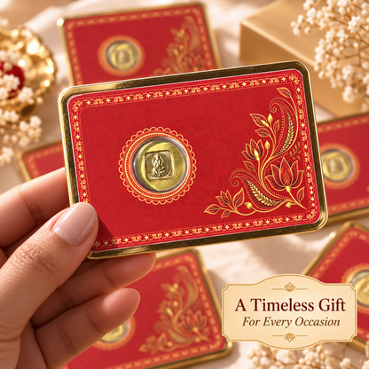 25mg Gold Lakshmi Ji Coin with Designer Gift Card