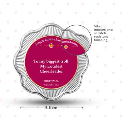 Ek Hazaaron Mein Meri Behna Hai – Personalised Photo Silver Coin Raksha Bandhan Gift for Sister