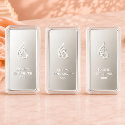 Leaf in Hand 200 gm Premium Banyan Tree 999 Pure Silver Bar with Elegant Gift Box