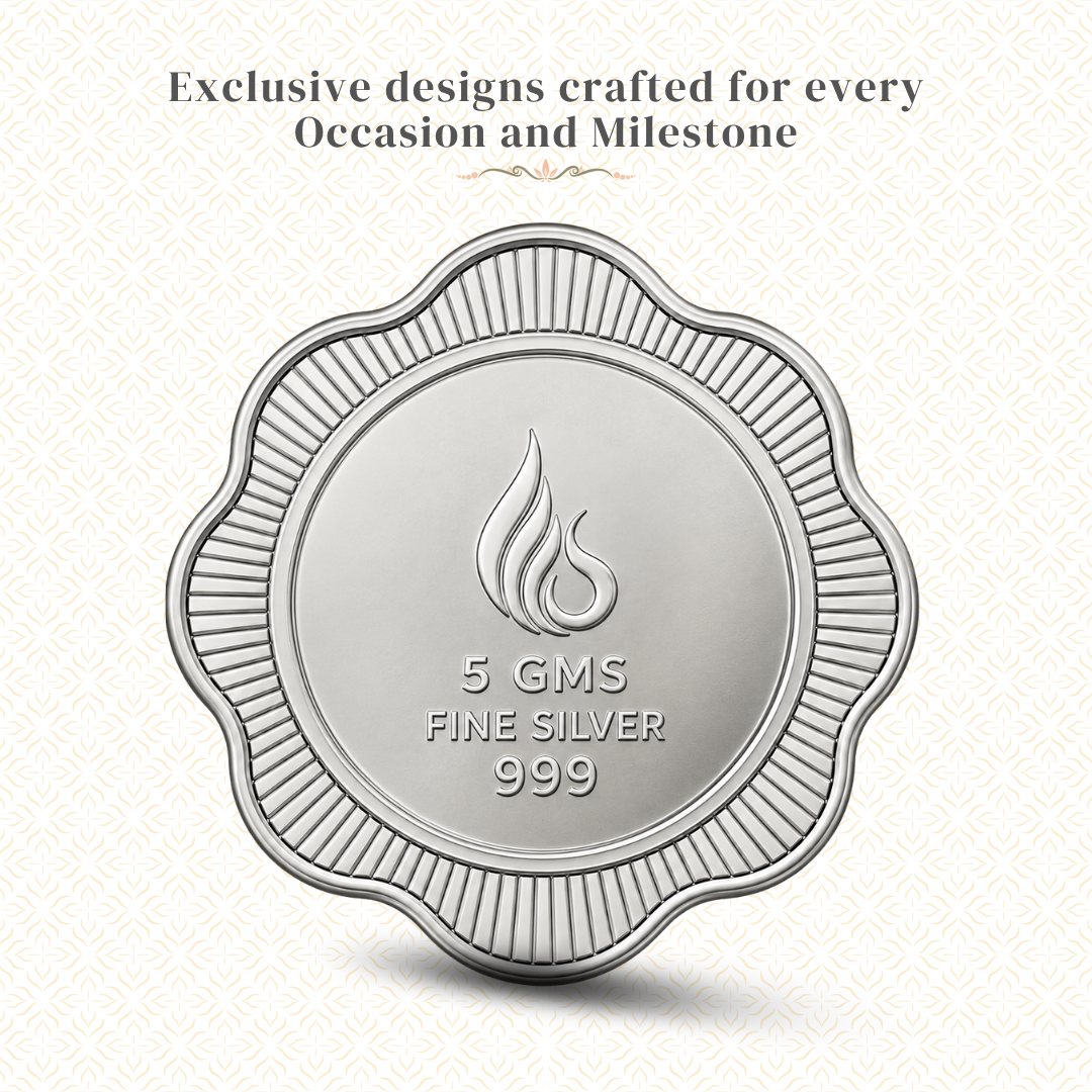 Diwali in Full Bloom - 5g Floral 999 Silver Happy Diwali Coin