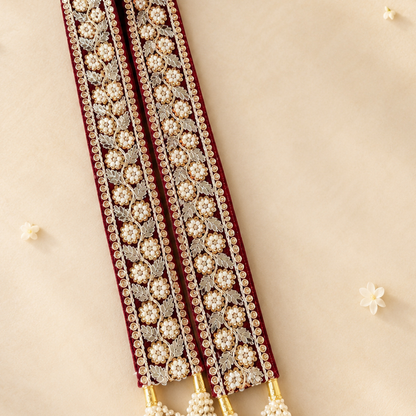 Maroon Floral Milni Mala
