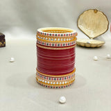 Pure Pearl Golden Bliss Kundan Maroon Chooda