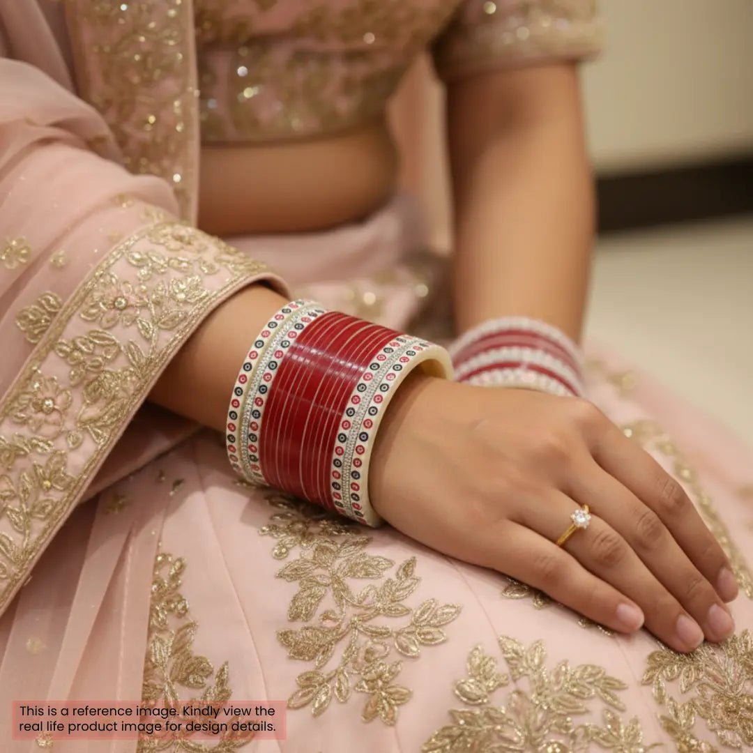 Pure Pearl Glisten Diamond Dark Red Chooda