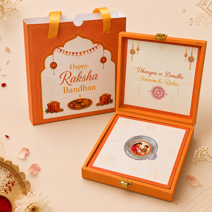Happy Raksha Bandhan Premium Silver Coin Gift Box