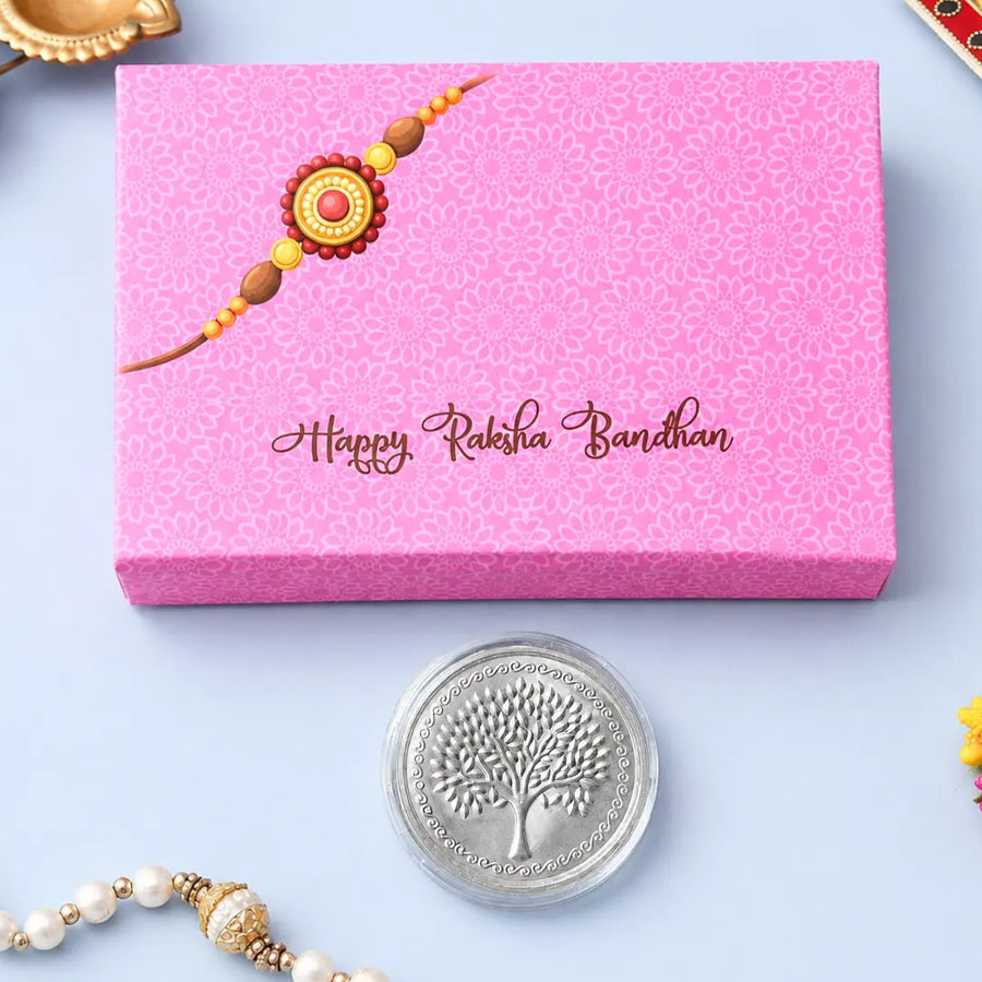 Blessed Banyan Tree 1g 999 Silver Rakhi Gift Coin