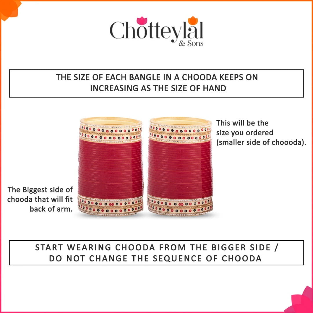 Maroon Hand Finish Designer Wedding Chooda for Bride