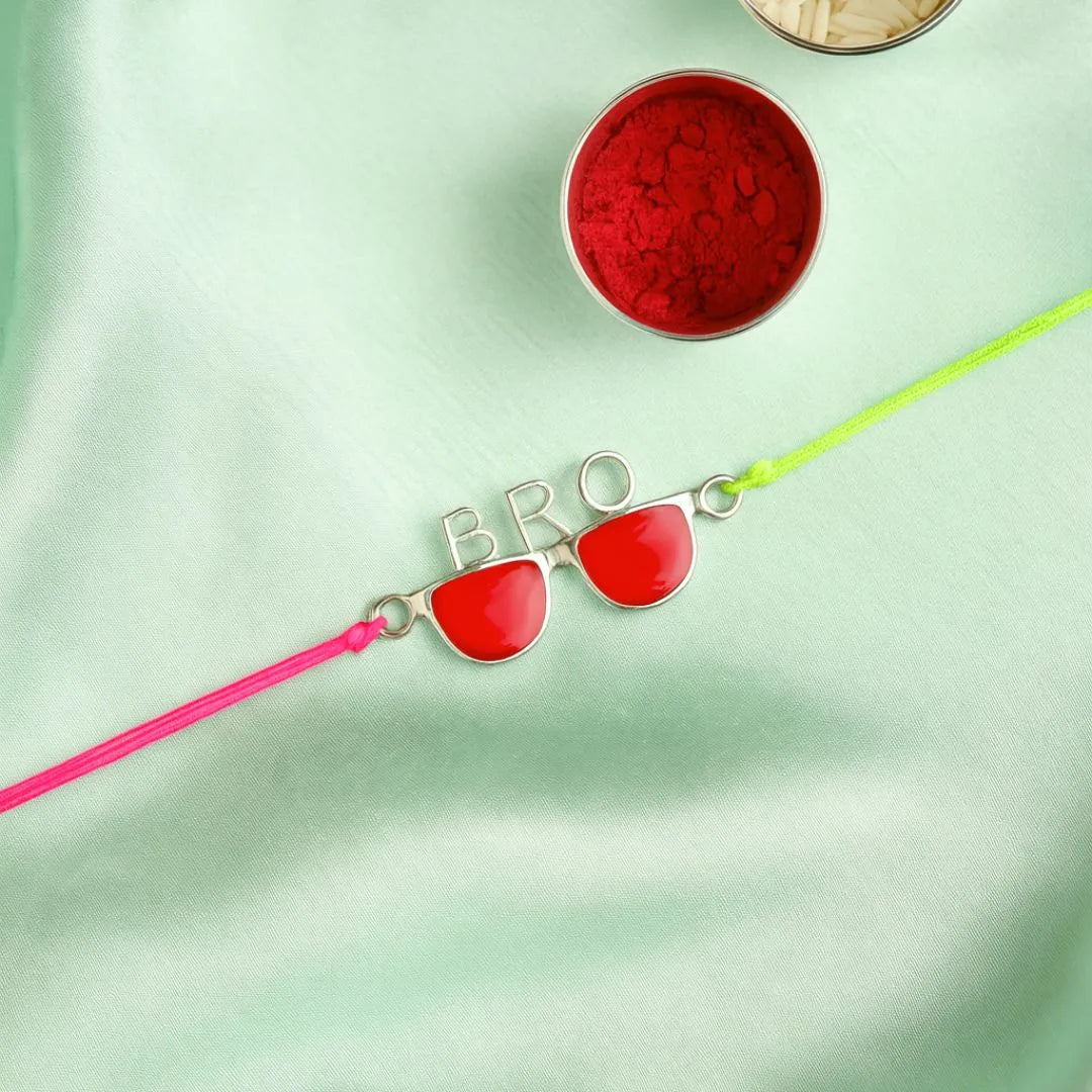 Cool Bro Rakhi – Stylish 92.5 Silver Rakhi with Funky Eyewear Design