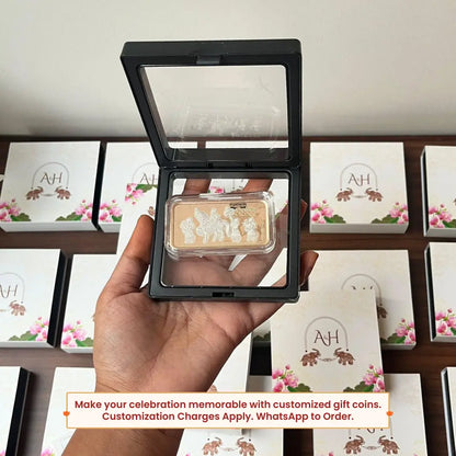 Baraati, Rose Gold Finish, Dollar Shape, Single (Multiple Weights), 999 Purity Silver Coin - Ready To Ship