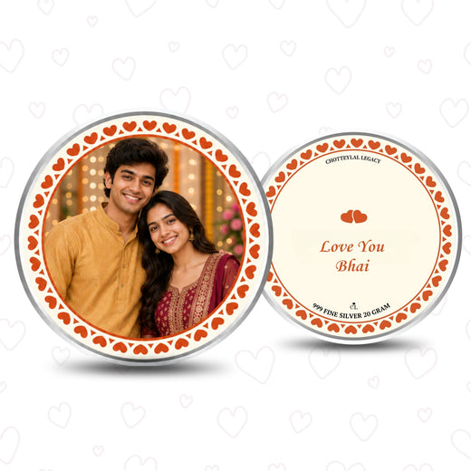 Love You Bhai Personalised Raksha Bandhan Photo Silver Coin Gift
