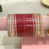 Pure Pearl Golden Bliss Kundan Maroon Chooda