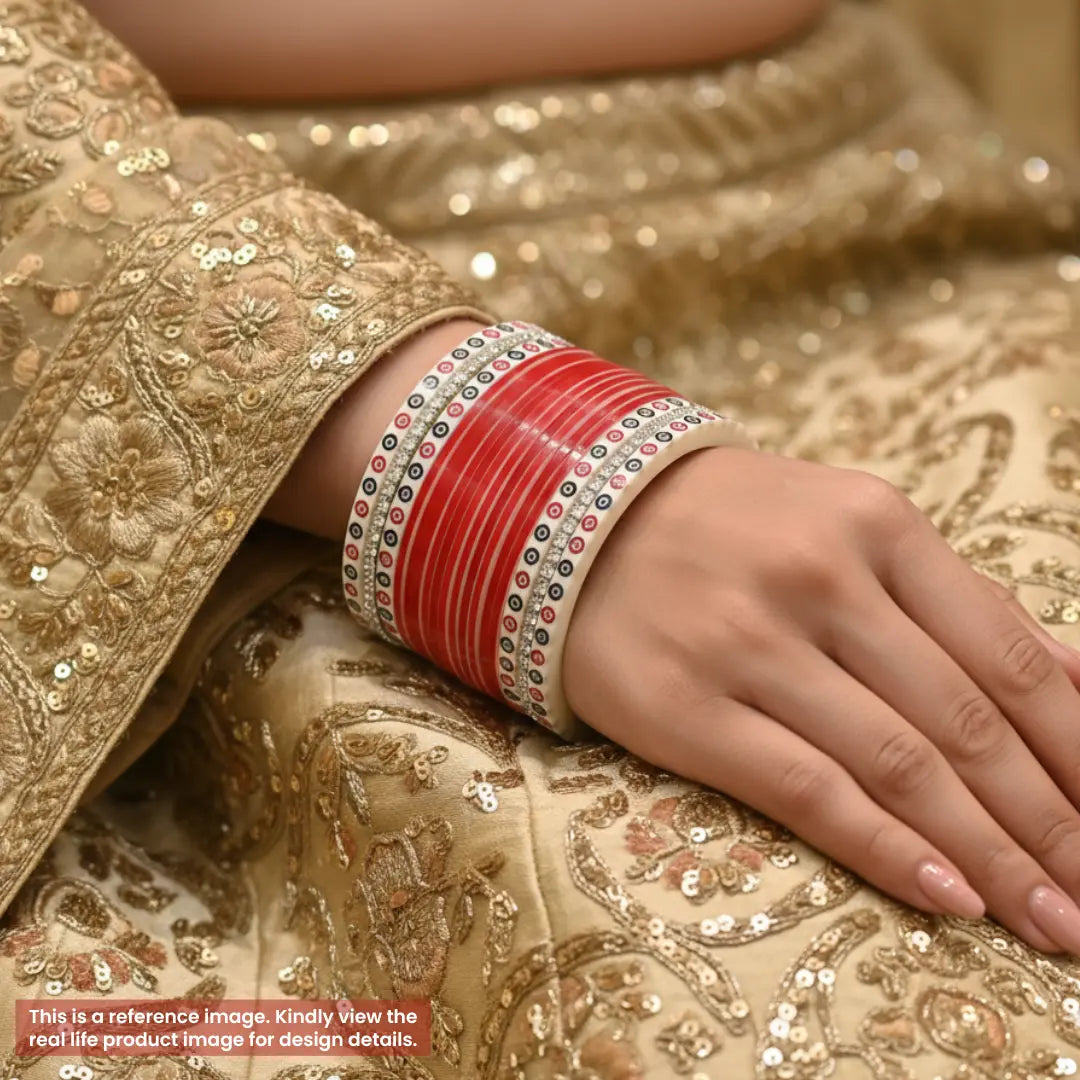 Pure Pearl Glisten Diamond Dark Red Chooda