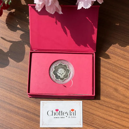 Lotus In Hand, Silver Finish, Lotus Shape, Single (5 Gram), 999 Purity Silver Coin - Ready To Ship