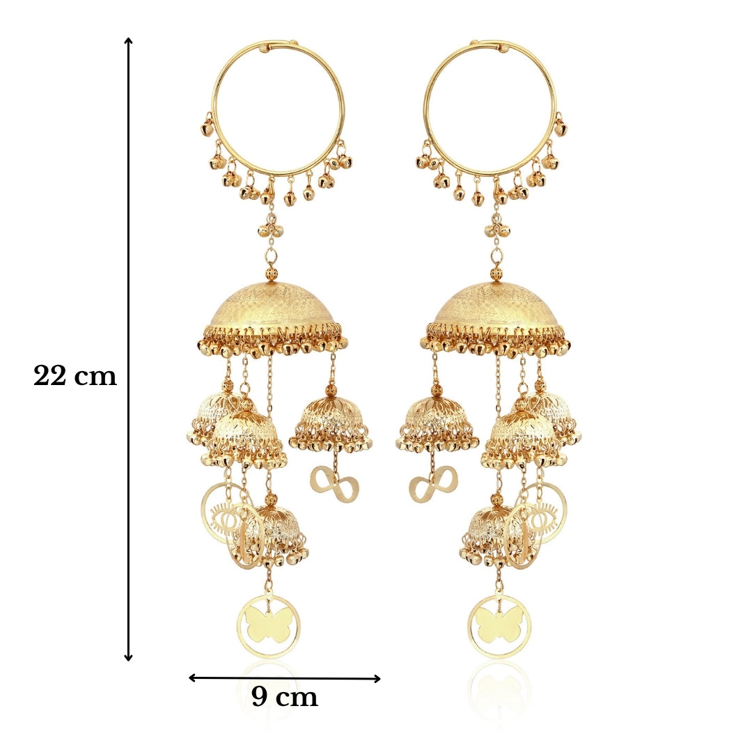 Golden Parineeti Chopra Inspired Short Bridal Kaleera - Customizable With Unique Charms