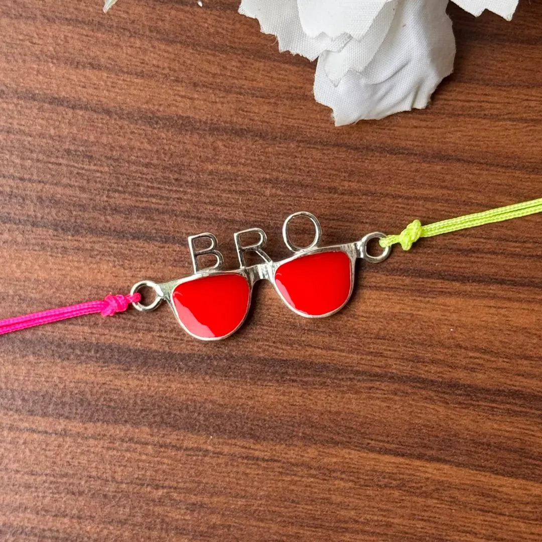 Cool Bro Rakhi – Stylish 92.5 Silver Rakhi with Funky Eyewear Design