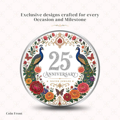 25th Anniversary Silver Coin — Personalize Message For Silver Jubilee
