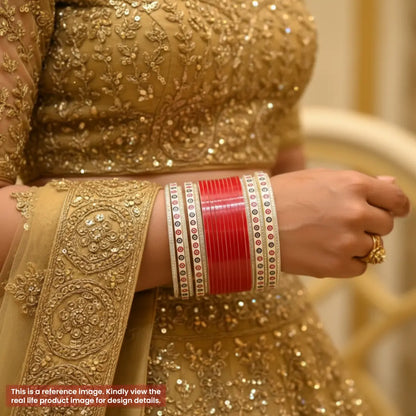 Pure Pearl Modern Diamond Red Chooda