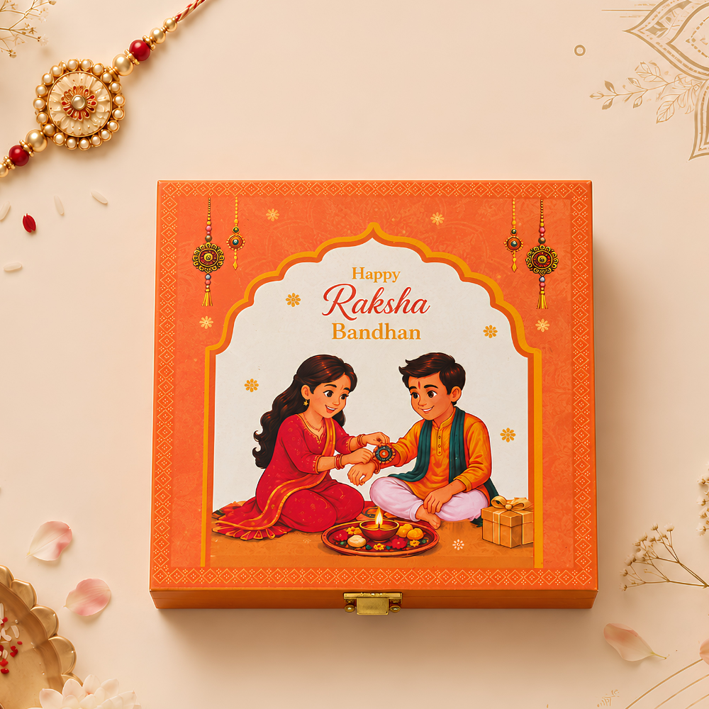 Happy Raksha Bandhan Premium Silver Coin Gift Box