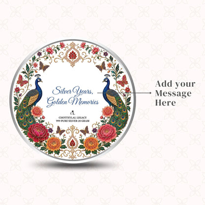 Chotteylal & Sons Customised 25th Anniversary Silver Coin