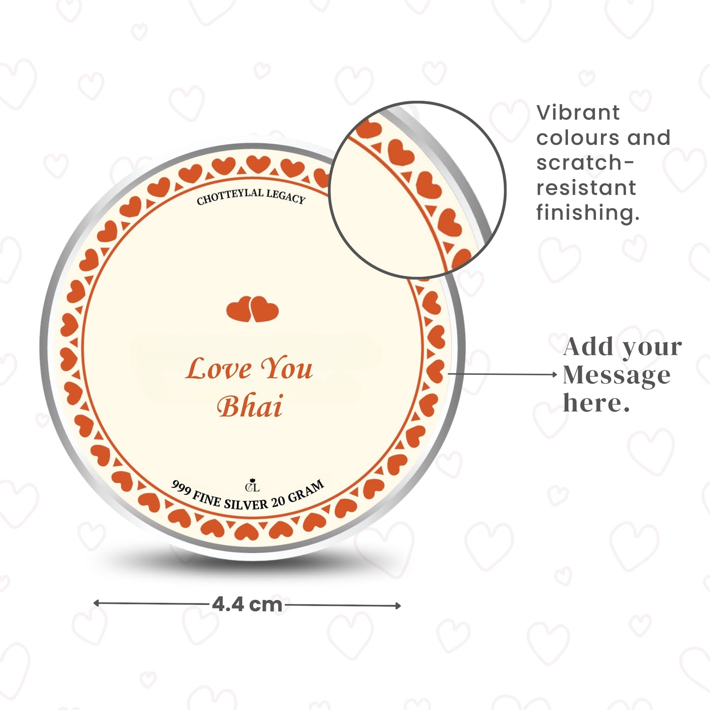 Love You Bhai Personalised Raksha Bandhan Photo Silver Coin Gift