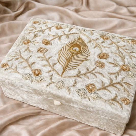 Premium Ivory Customised Chooda Box with Logo