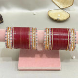 Pure Pearl Golden Bliss Kundan Maroon Chooda