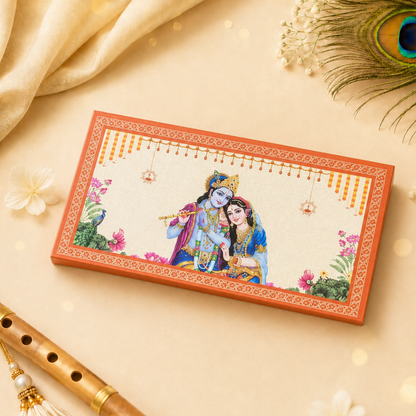 Radha Krishna Ji 999 Pure Silver Coin Gift Set - Folder Box - Set of 3 Coins (1 g Each, Total 3 g)