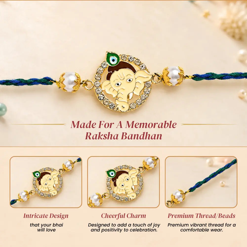 Kid's Rakhi - Freind Ganesha Design