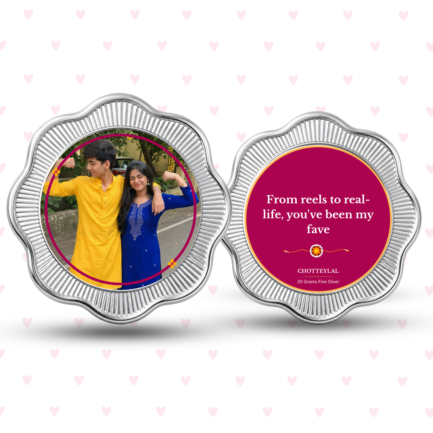 From Reels to Real Life – Personalised Photo Silver Coin Raksha Bandhan Gift
